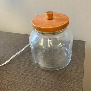 Glass Jar with Orange Lid